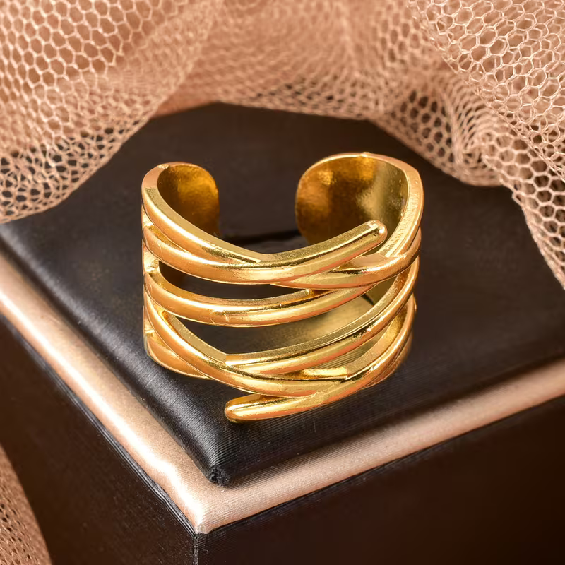 Gylden Flettet Ring | Sammen mot brystkreft