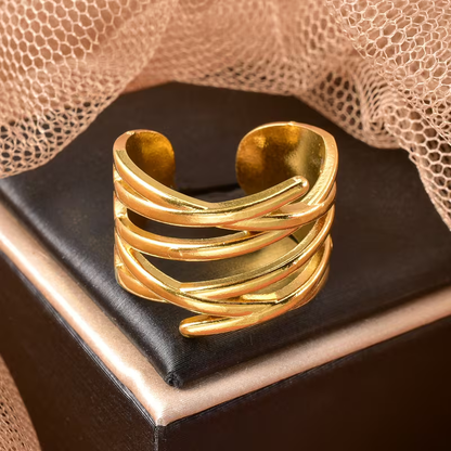 Gylden Flettet Ring | Sammen mot brystkreft