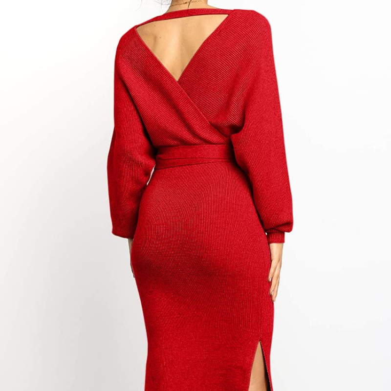 Deanna™- Strikket Wrap Minikjole