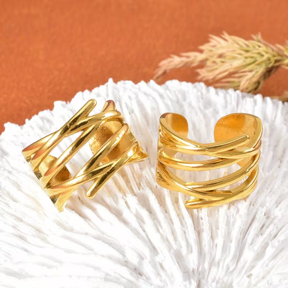 Gylden Flettet Ring | Sammen mot brystkreft