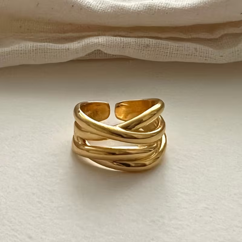 Gylden wave Ring | Sammen mot brystkreft