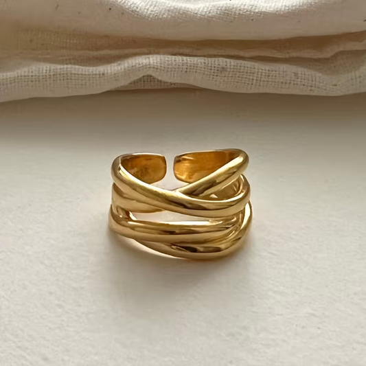 Gylden wave Ring | Sammen mot brystkreft