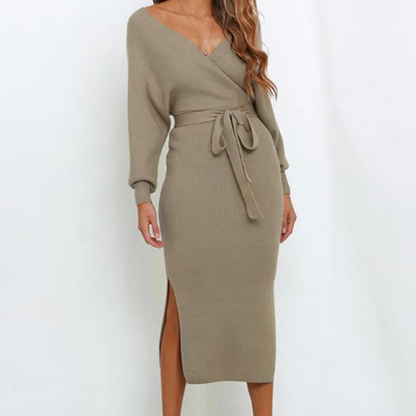 Deanna™- Strikket Wrap Minikjole