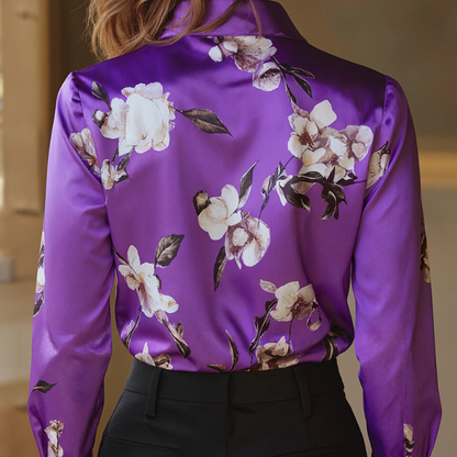 Amalia™ – Satengblomstret Skjorte