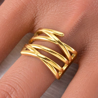 Gylden Flettet Ring | Sammen mot brystkreft