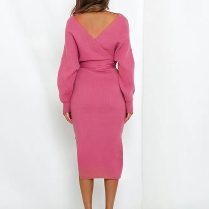 Deanna™- Strikket Wrap Minikjole