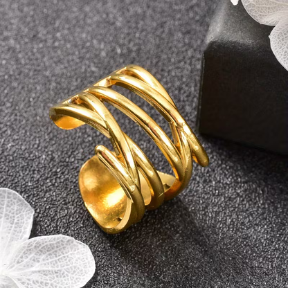 Gylden Flettet Ring | Sammen mot brystkreft