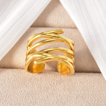 Gylden Flettet Ring | Sammen mot brystkreft