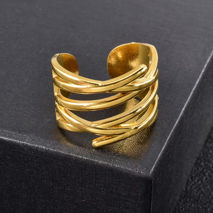 Gylden Flettet Ring | Sammen mot brystkreft