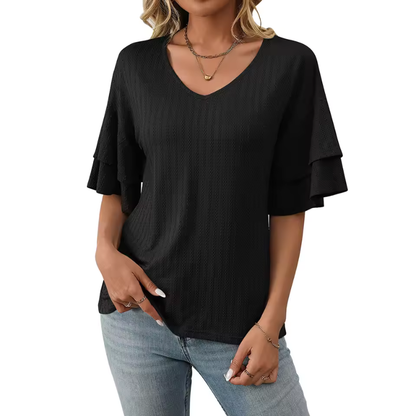 Sarah™- Ribbet Topp Volanger