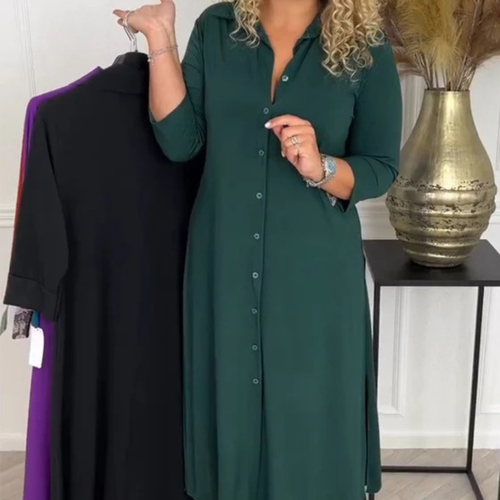 Portia™- Lang Kjole med Knapper