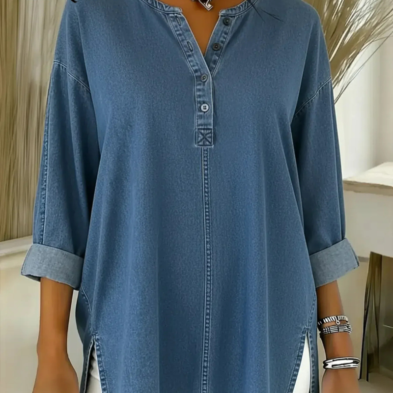 Ella™- Avslappet Denimtopp