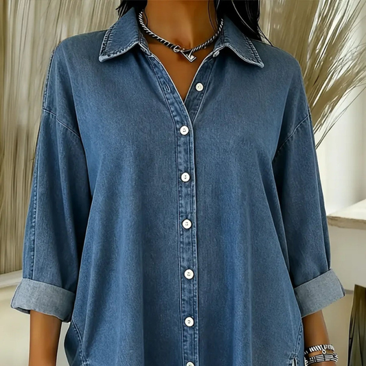 Wendy™- Avslappet Denimskjorte