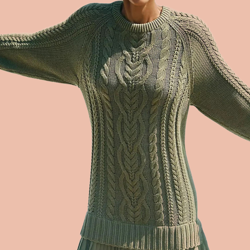 Olivia™- Strikket Kabelgenser Kjole