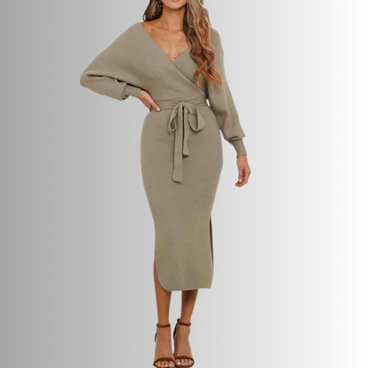 Deanna™- Strikket Wrap Minikjole