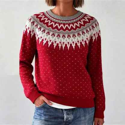 Leni™- Strikkegenser med Mønster