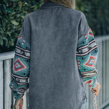 Lorraine™- Mønstret Kordfløyelsskjorte